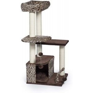 Leopard print cat tower best sale