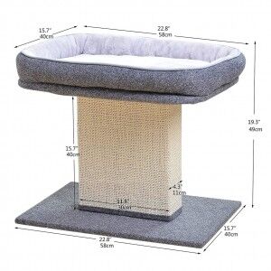 Cat scratching post with bed on top best sale