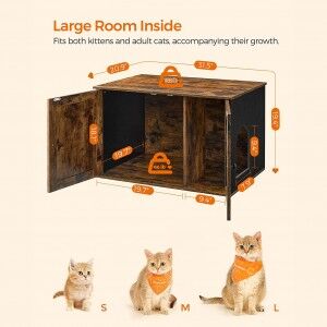 Cat Litter Box Furniture with Removable Divider